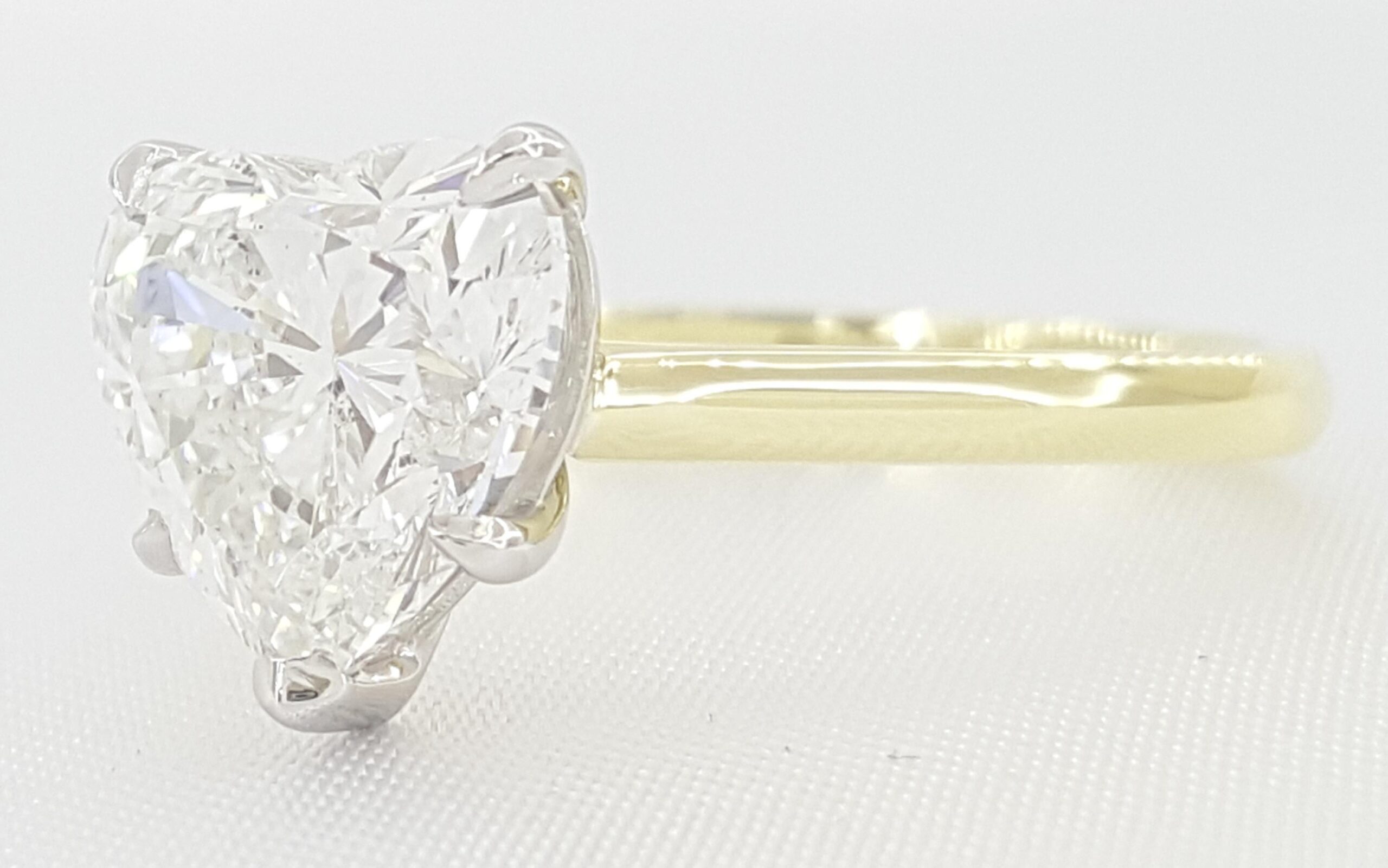 Heart Diamond Solitaire Engagement Ring 3.12 ct 18k Gold & Platinum Retail $75K