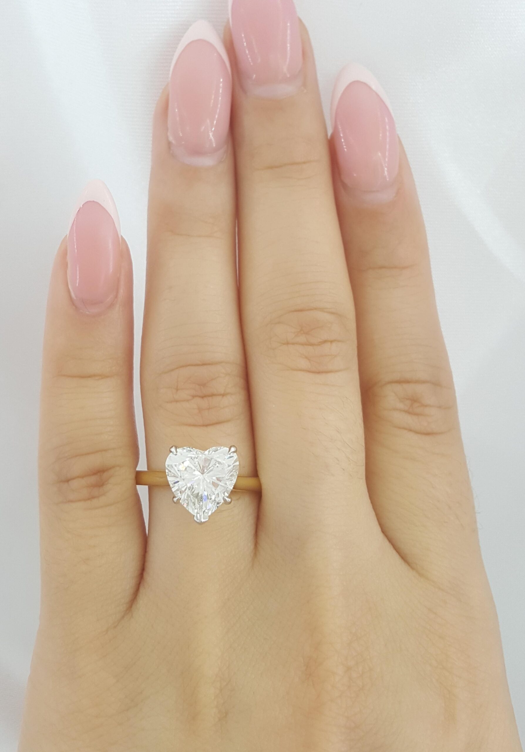 Heart Diamond Solitaire Engagement Ring 3.12 ct 18k Gold & Platinum Retail $75K