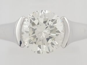 Round Diamond Solitaire Engagement Ring 1.57 ct 18k White Gold Rtl $19K