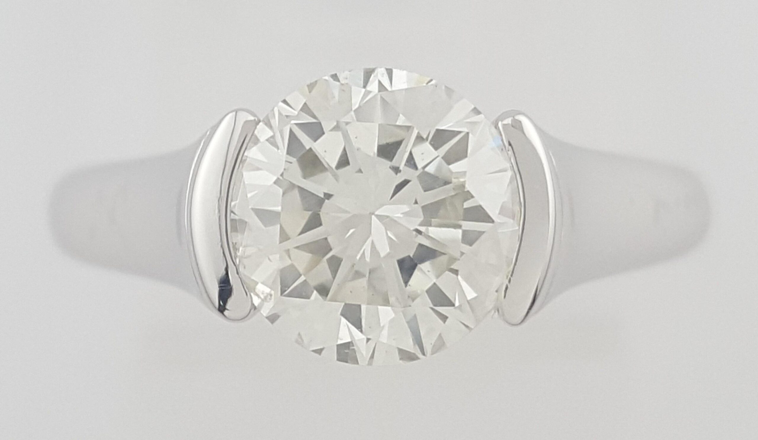 Round Diamond Solitaire Engagement Ring 1.57 ct 18k White Gold Rtl $19K