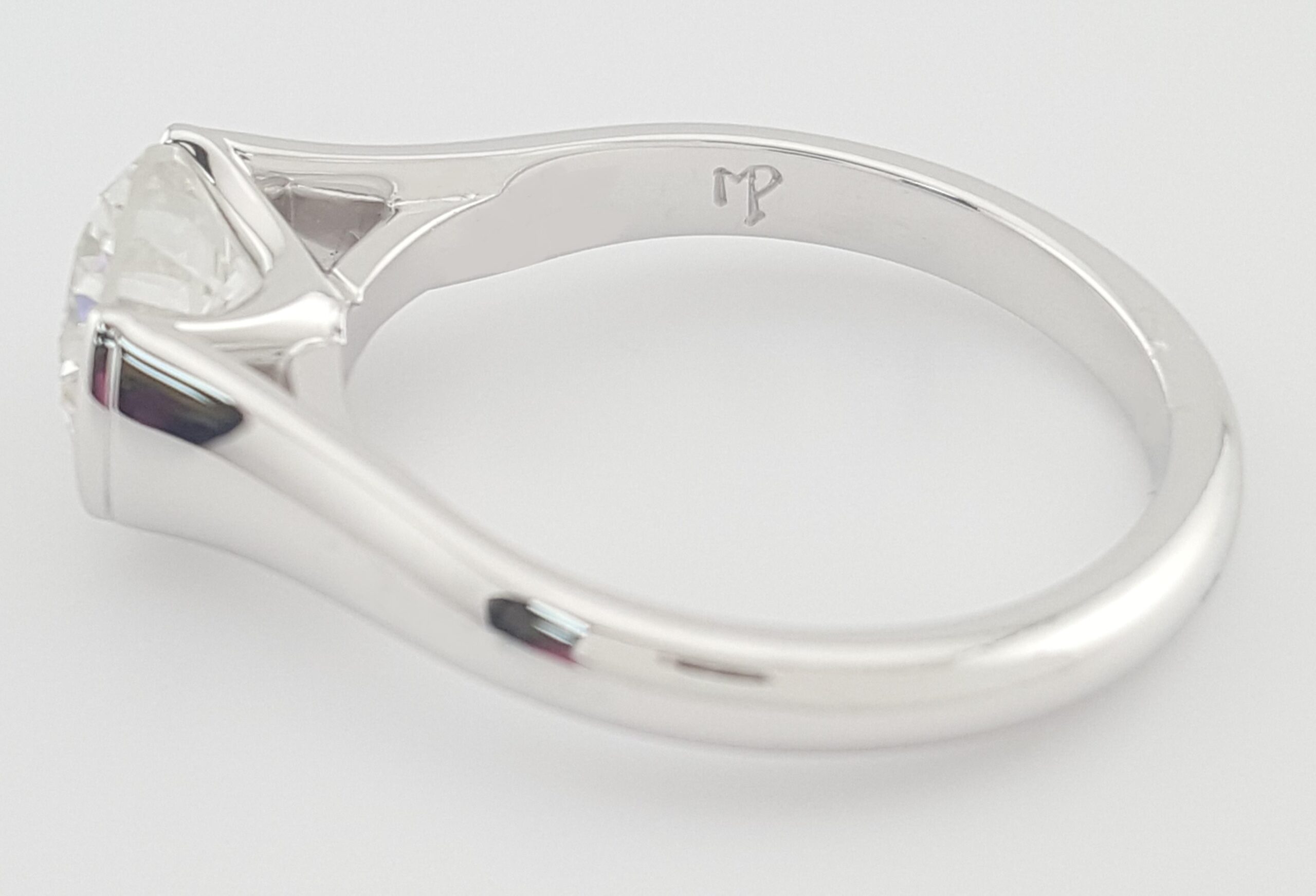 Round Diamond Solitaire Engagement Ring 1.57 ct 18k White Gold Rtl $19K