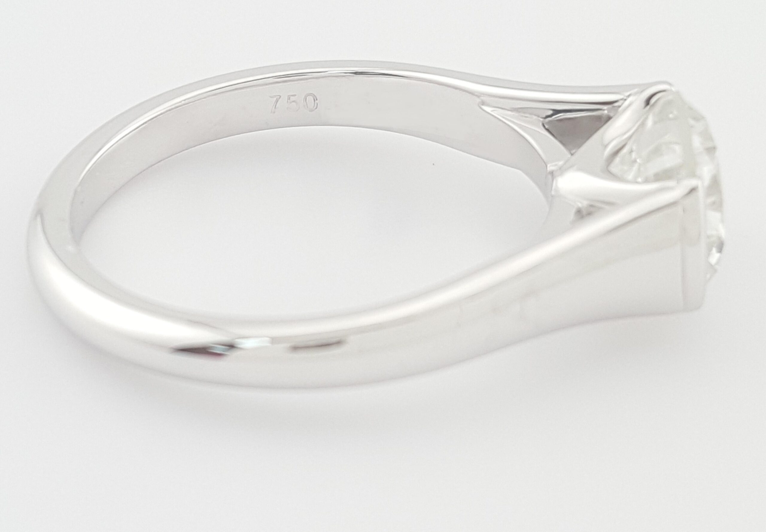 Round Diamond Solitaire Engagement Ring 1.57 ct 18k White Gold Rtl $19K