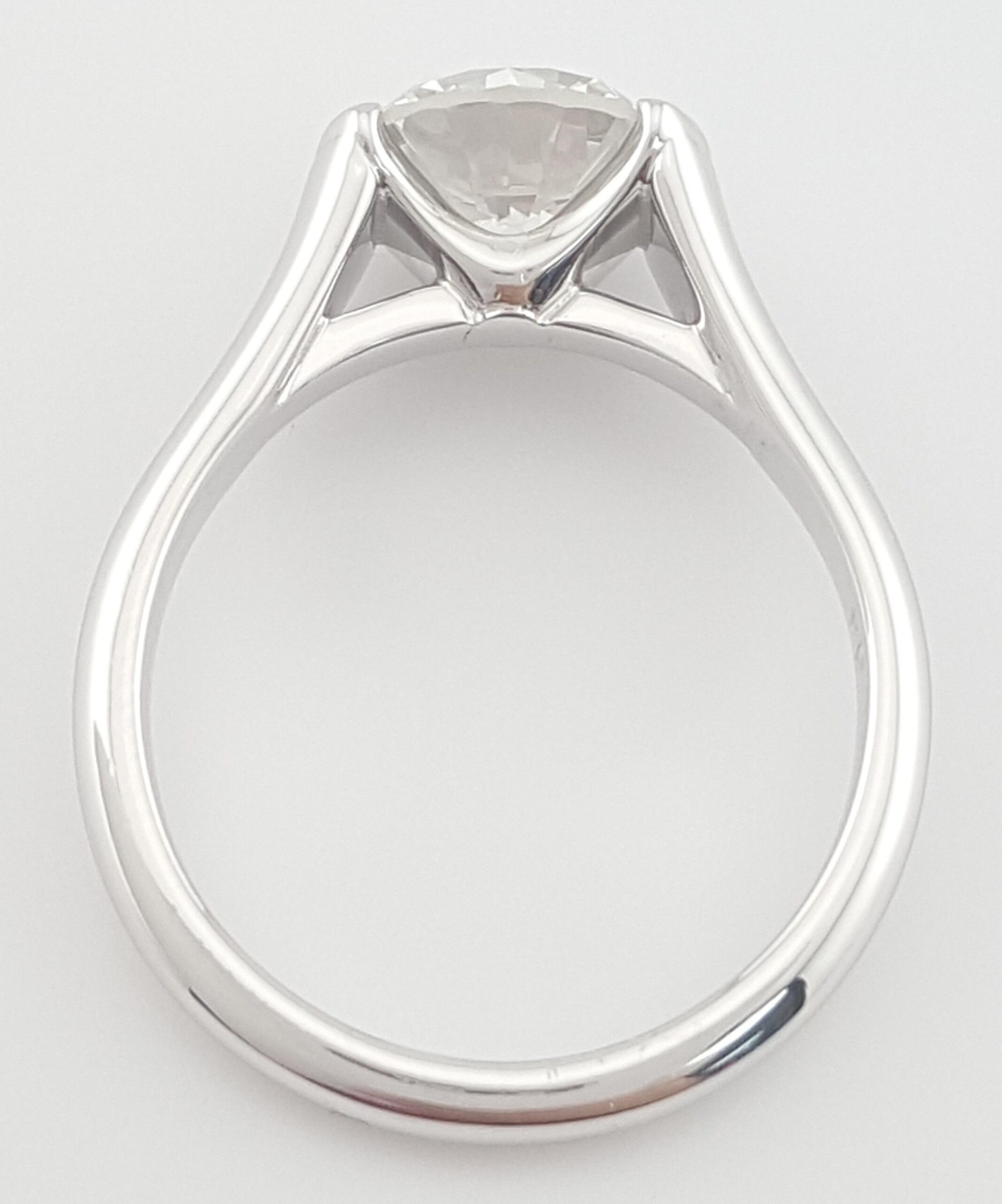 Round Diamond Solitaire Engagement Ring 1.57 ct 18k White Gold Rtl $19K