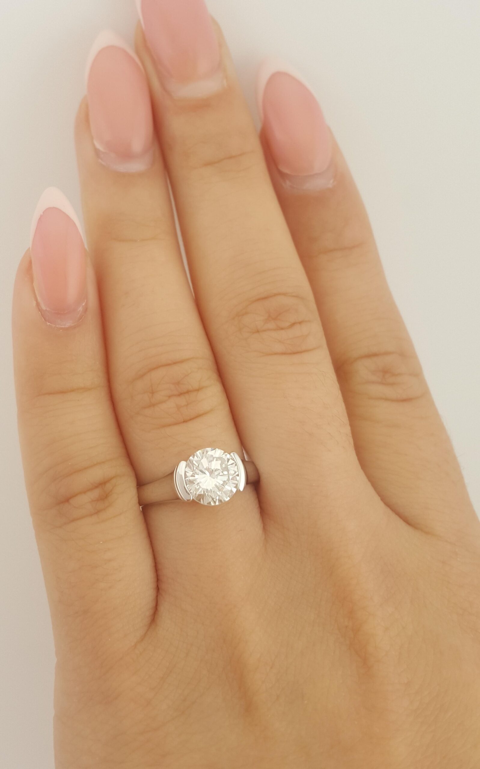 Round Diamond Solitaire Engagement Ring 1.57 ct 18k White Gold Rtl $19K