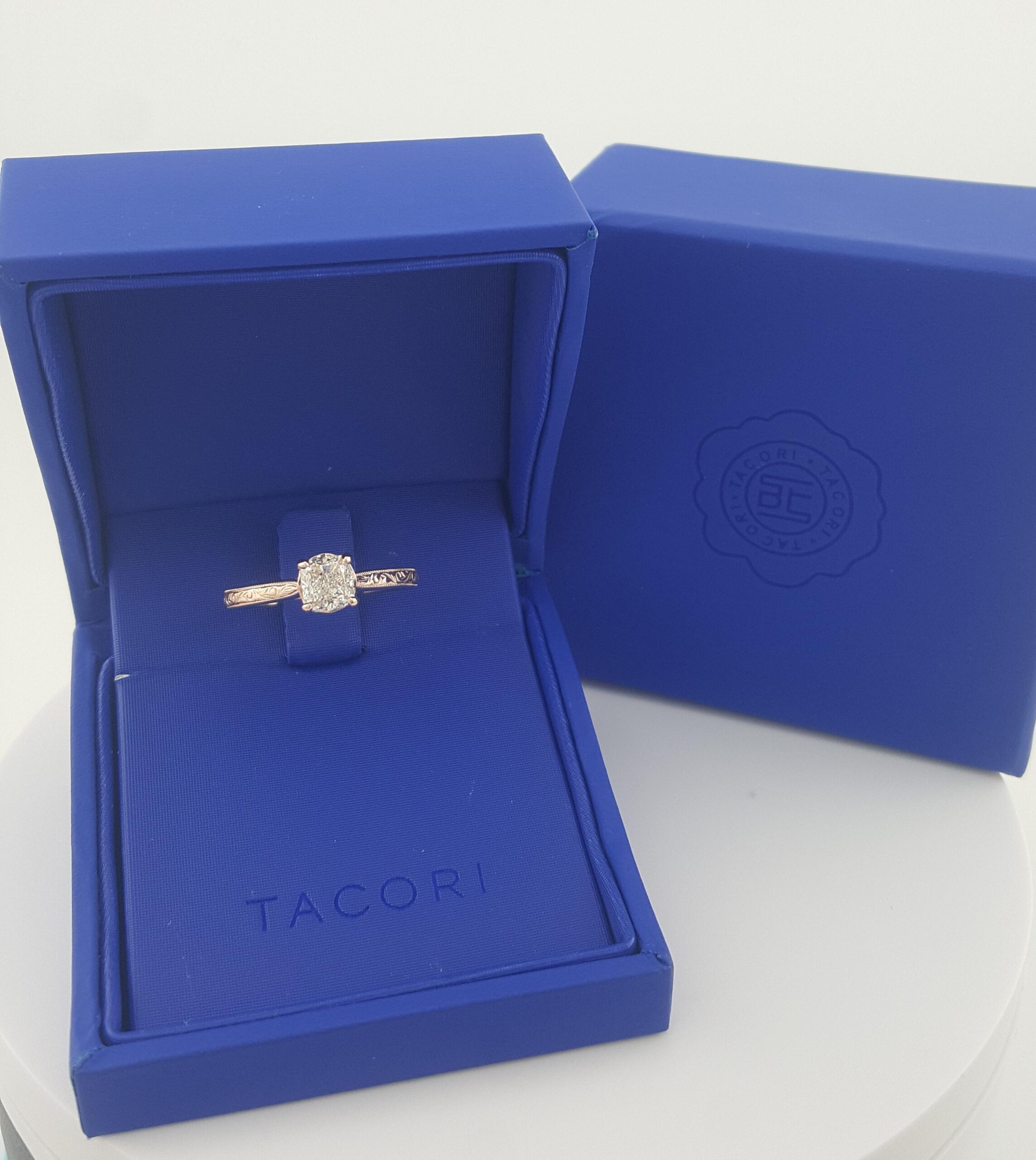 Cushion Cut Diamond Solitaire Engagement Ring 0.84 ct 14k Rose Gold Retail $5K