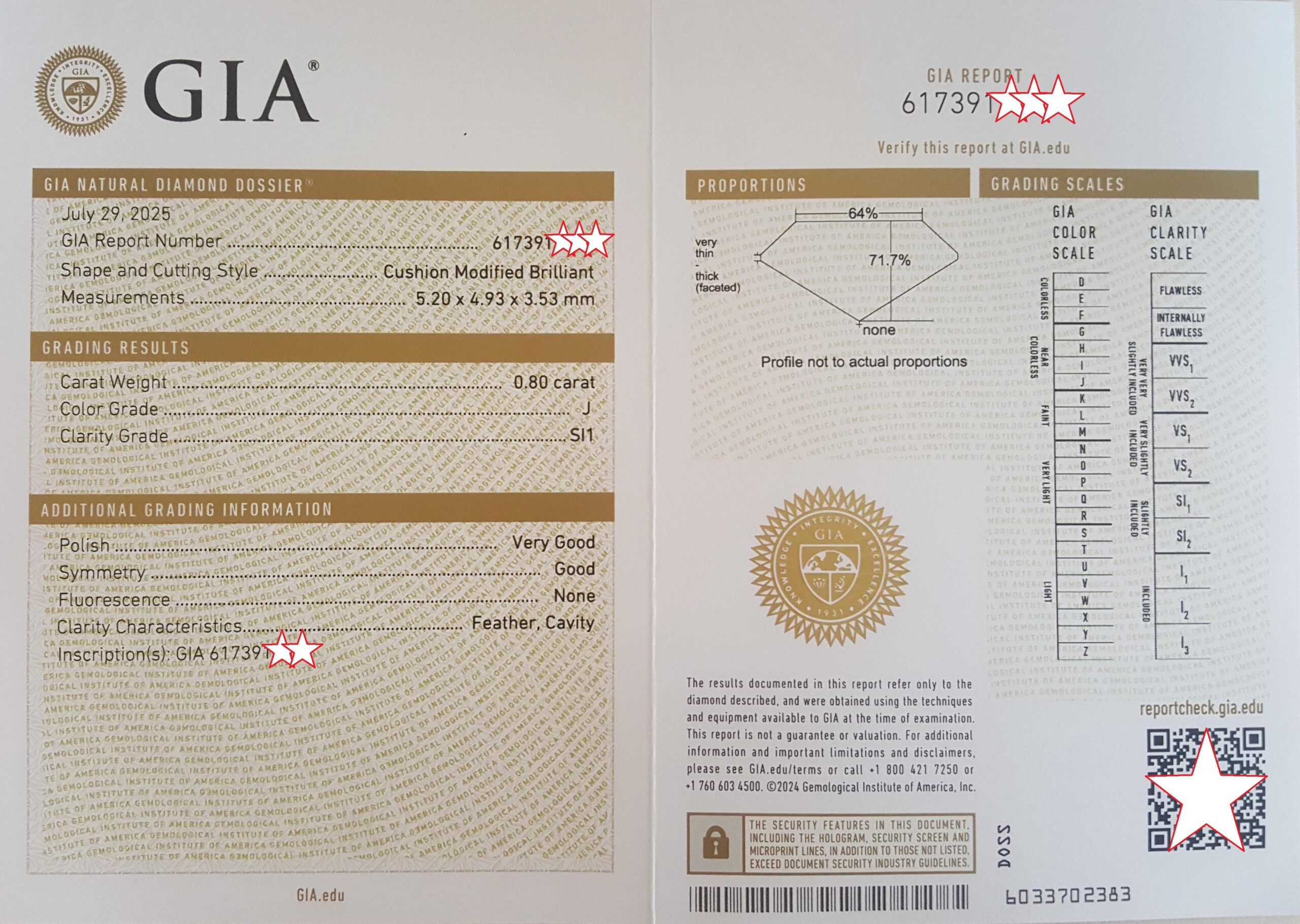 Cushion Cut Diamond Solitaire Engagement Ring 0.84 ct 14k Rose Gold Retail $5K