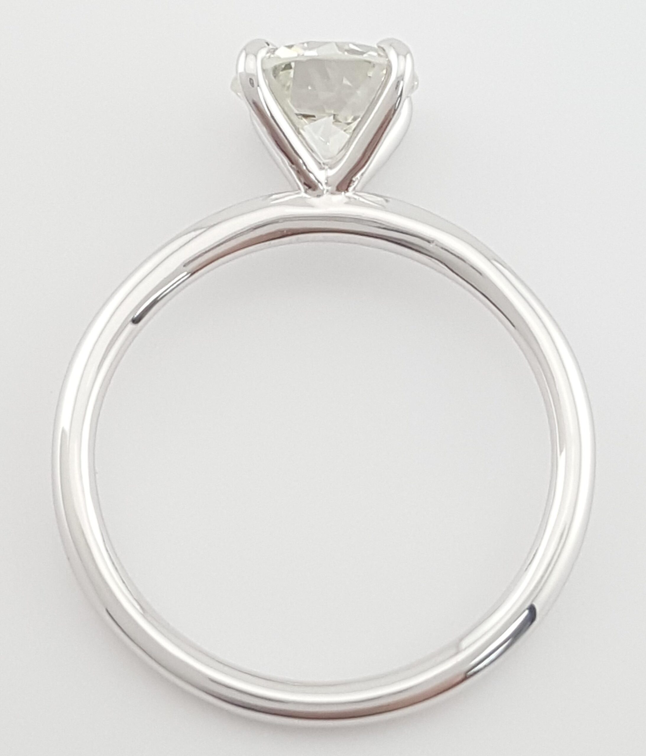 Antique Old European Cut Diamond Solitaire Engagement Ring 1.24 ct 14k W Gold