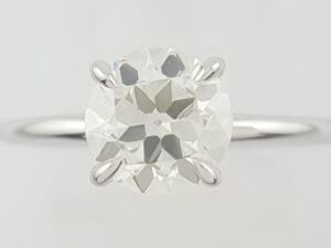 Antique Old European Cut Diamond Solitaire Engagement Ring 1.24 ct 14k W Gold