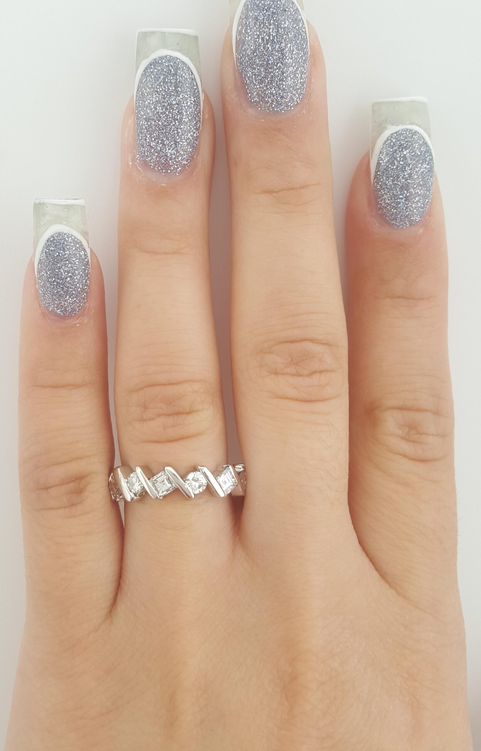 Round & Carre Square Cut Diamond Full Circle Eternity Band Ring 1.75 ct Platinum