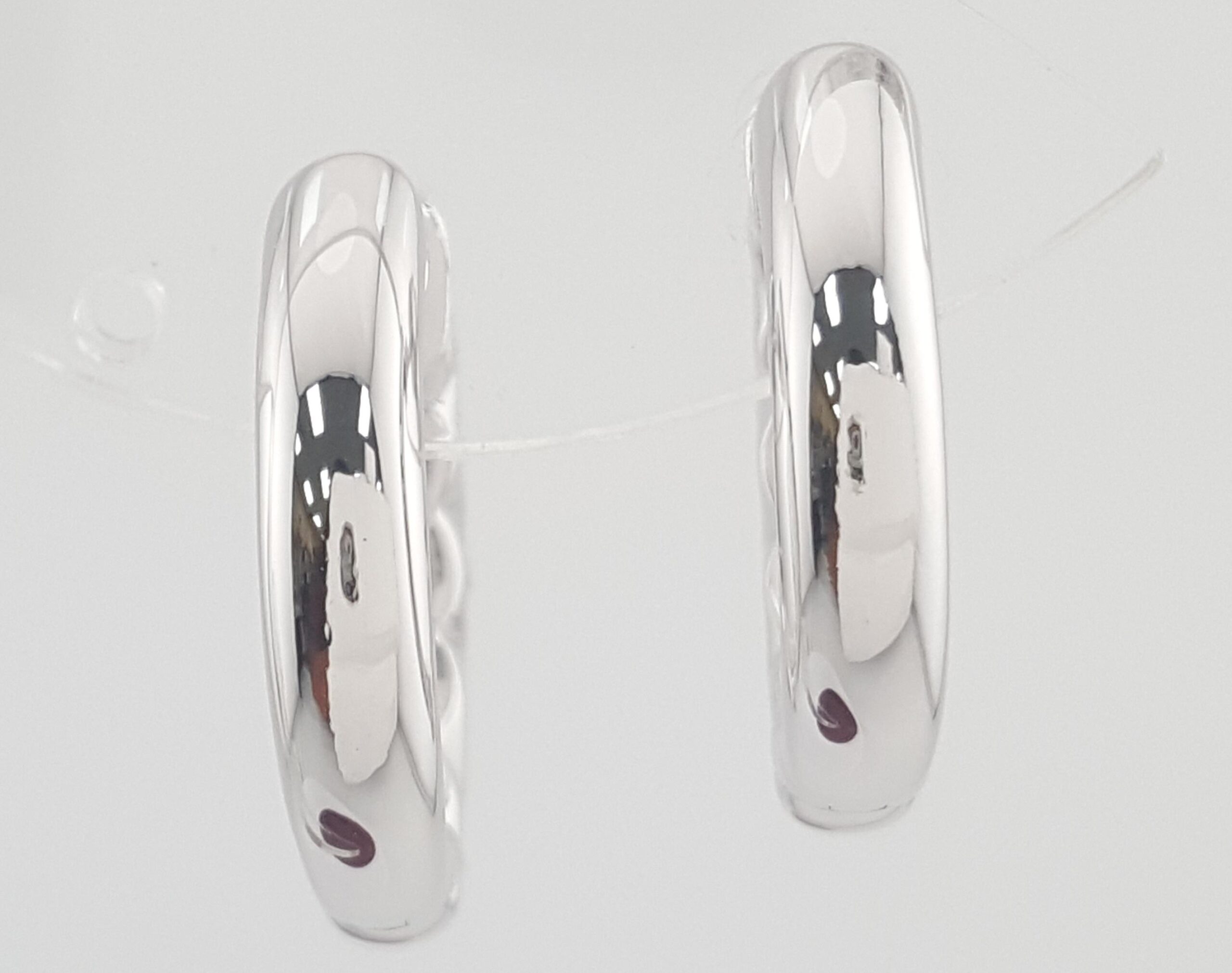 Round Diamond Hoop Earrings 2 ct 14k White Gold 19.5 mm 7.5 Grams