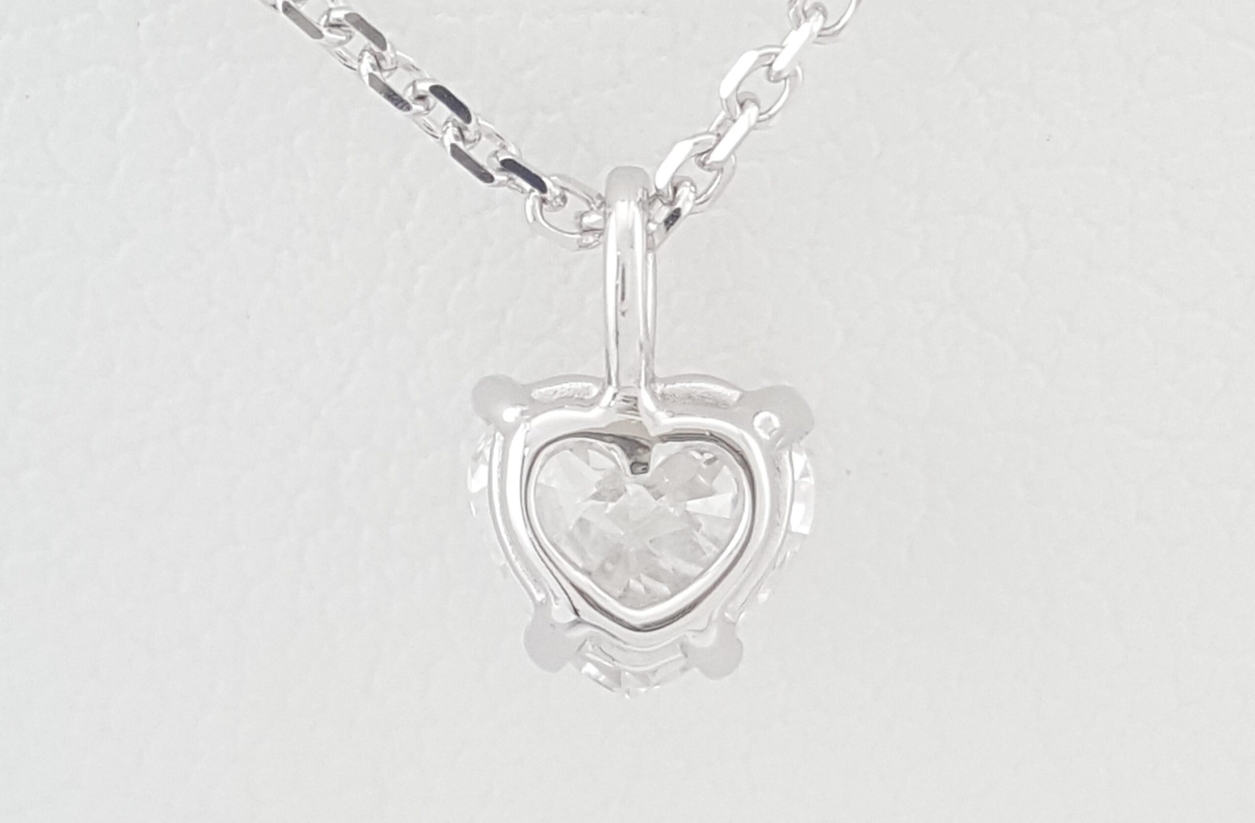 Heart Brilliant Diamond Solitaire Pendant Necklace 0.72 ct 14K White Gold