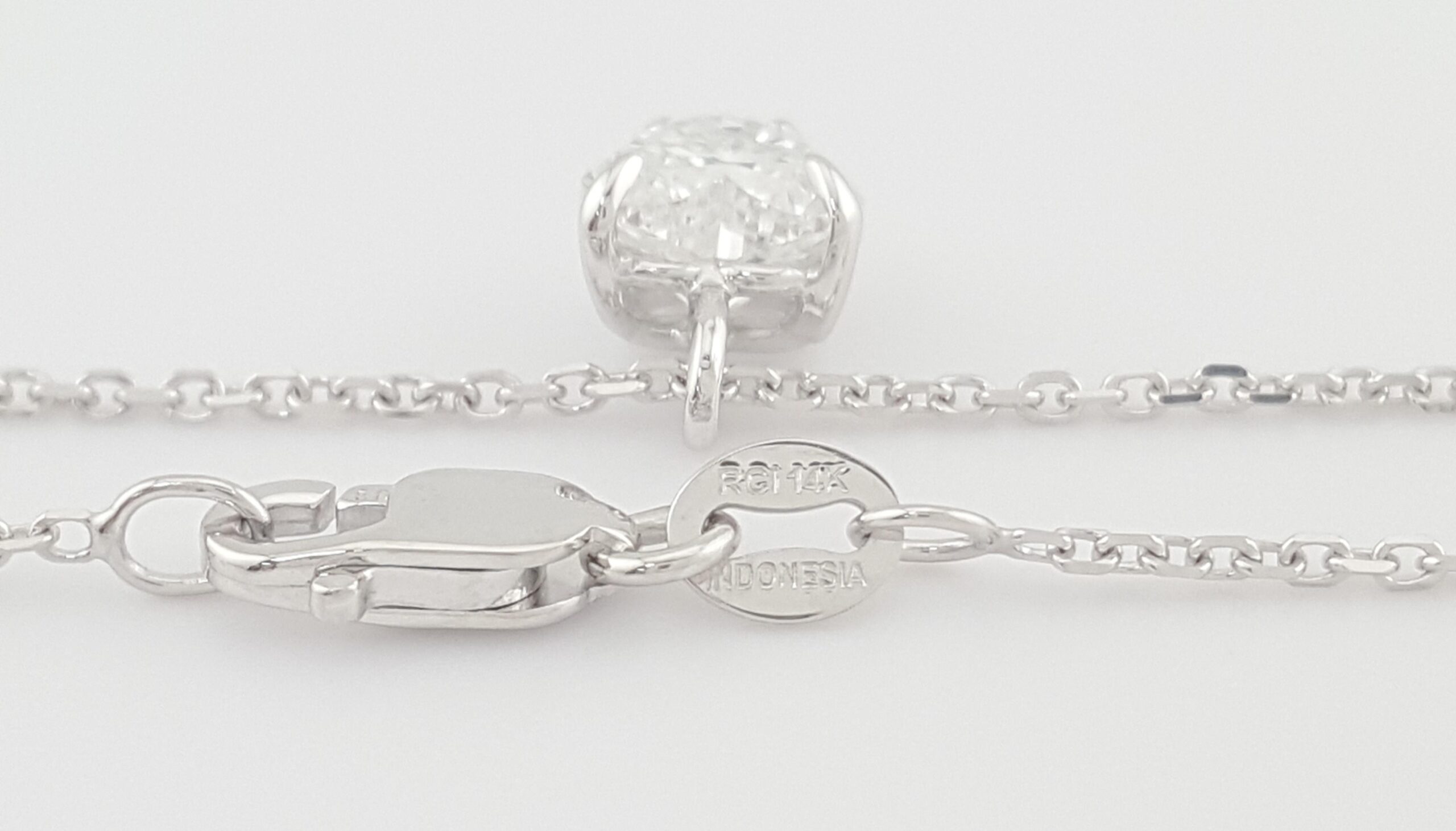 Heart Brilliant Diamond Solitaire Pendant Necklace 0.72 ct 14K White Gold