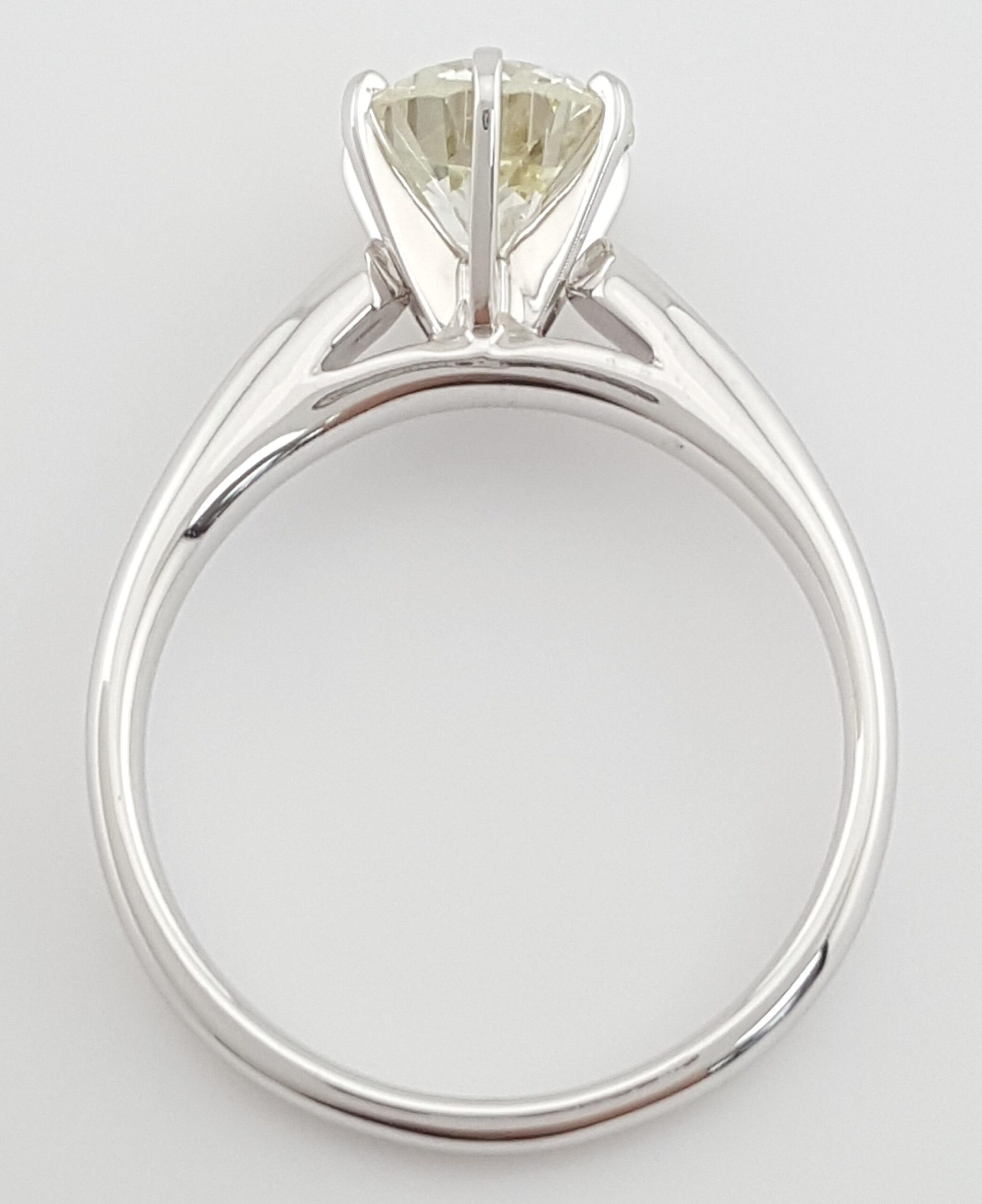 Antique Old European Diamond Solitaire Engagement Ring 1.8 ct 14k White Gold