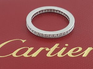 Cartier Classic 1895 Pave Full Circle Eternity Diamond Wedding Band 0.37ct