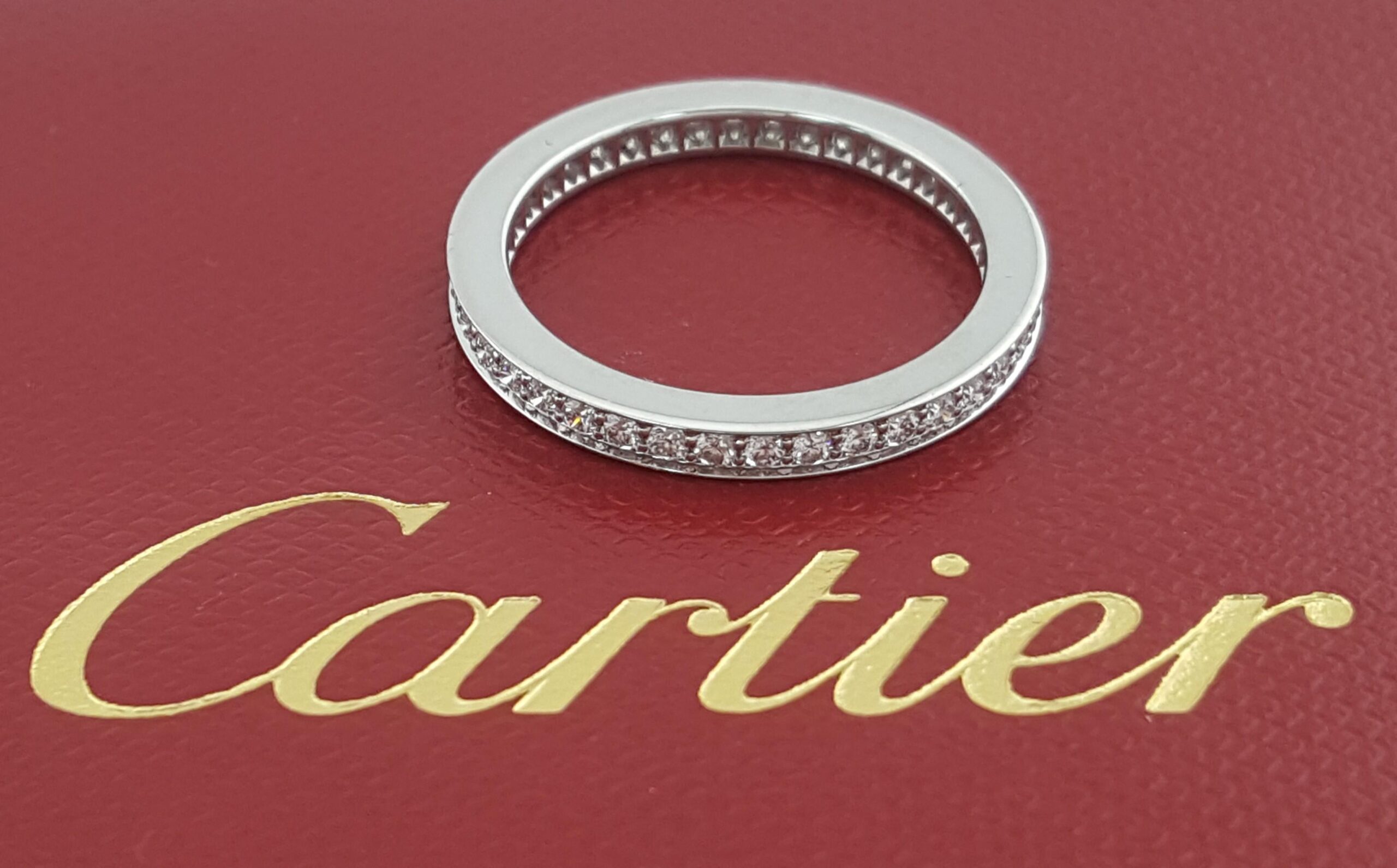 Cartier Classic 1895 Pave Full Circle Eternity Diamond Wedding Band 0.37ct