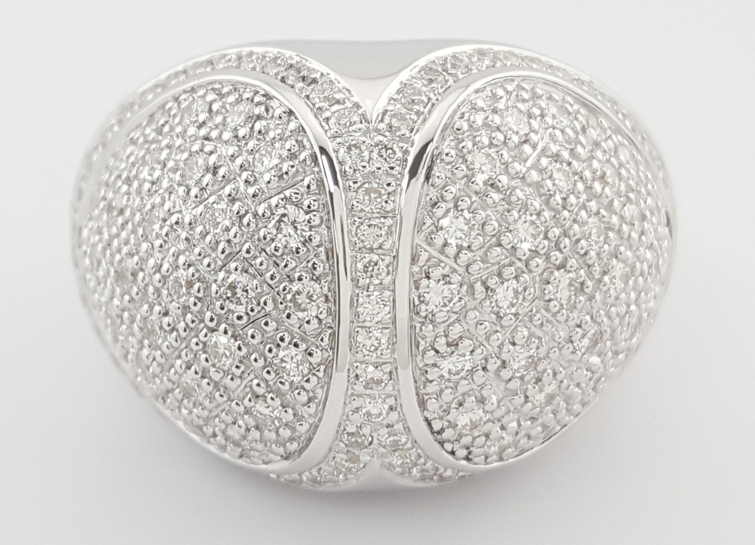 Di Modolo Triadra Pave Ring 18K White Gold 1.5 ct 18mm 28.8 Grams