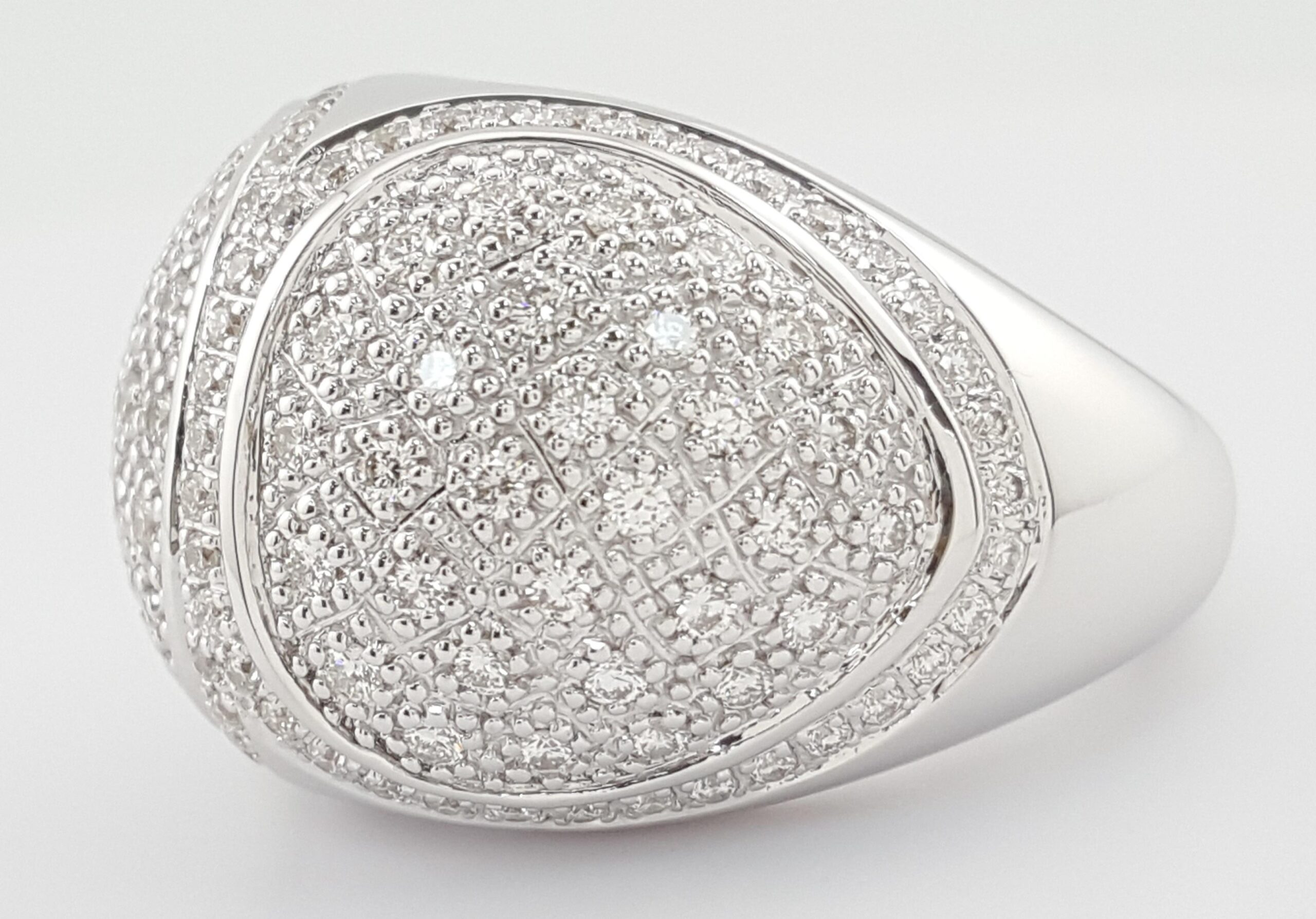 Di Modolo Triadra Pave Ring 18K White Gold 1.5 ct 18mm 28.8 Grams