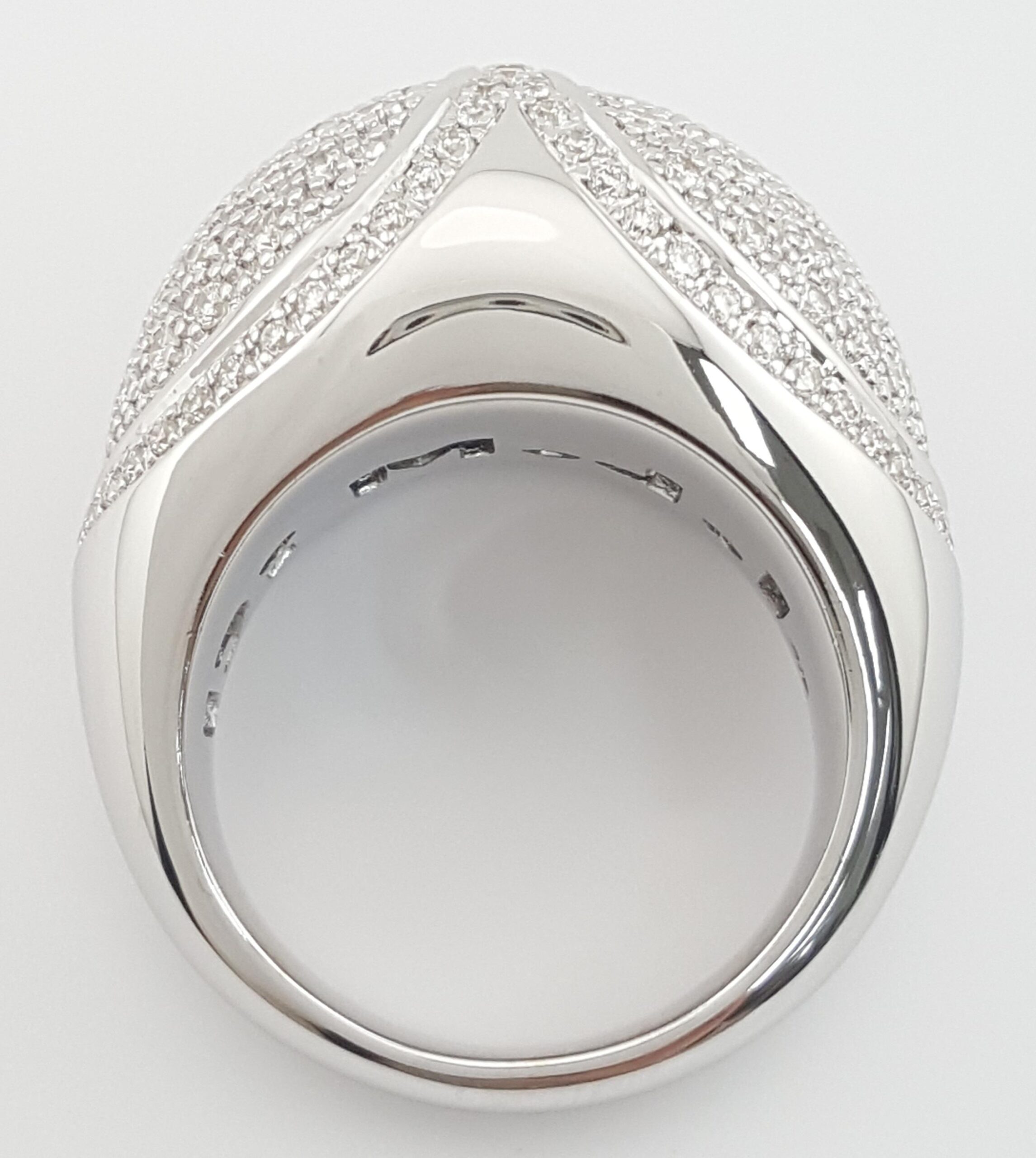 Di Modolo Triadra Pave Ring 18K White Gold 1.5 ct 18mm 28.8 Grams