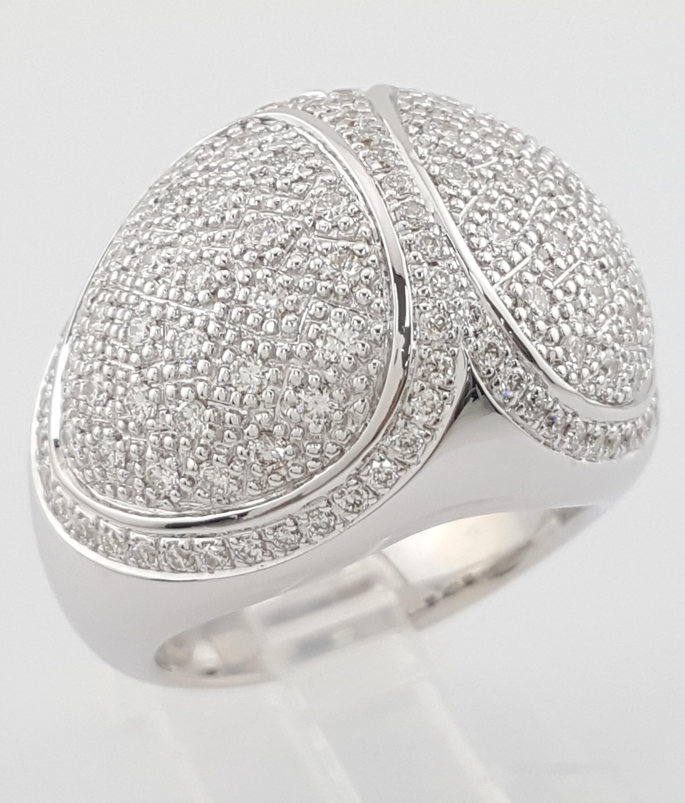 Di Modolo Triadra Pave Ring 18K White Gold 1.5 ct 18mm 28.8 Grams