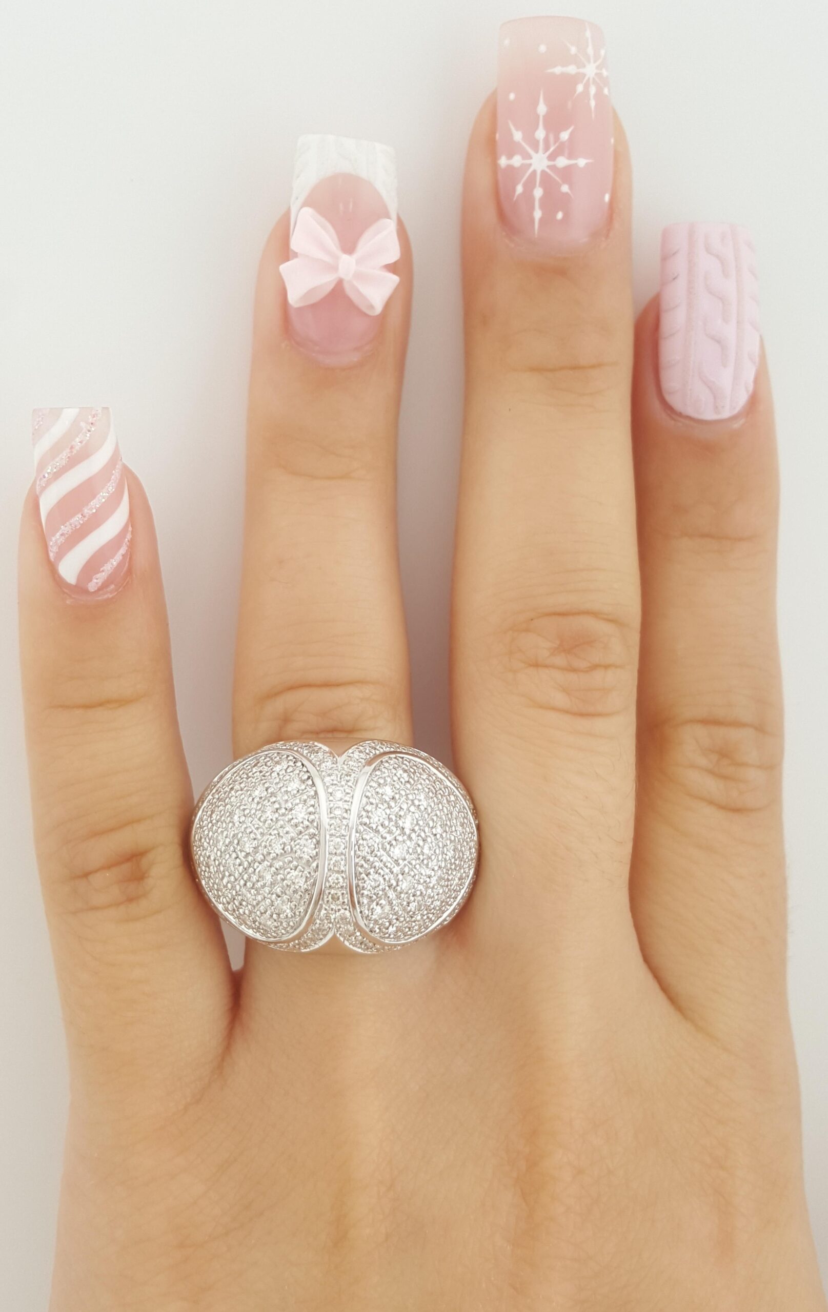 Di Modolo Triadra Pave Ring 18K White Gold 1.5 ct 18mm 28.8 Grams