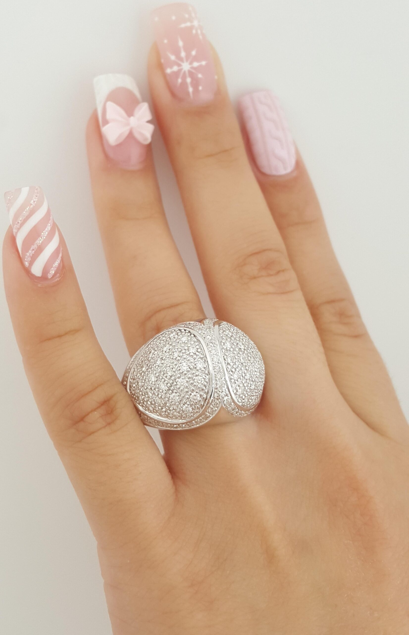 Di Modolo Triadra Pave Ring 18K White Gold 1.5 ct 18mm 28.8 Grams