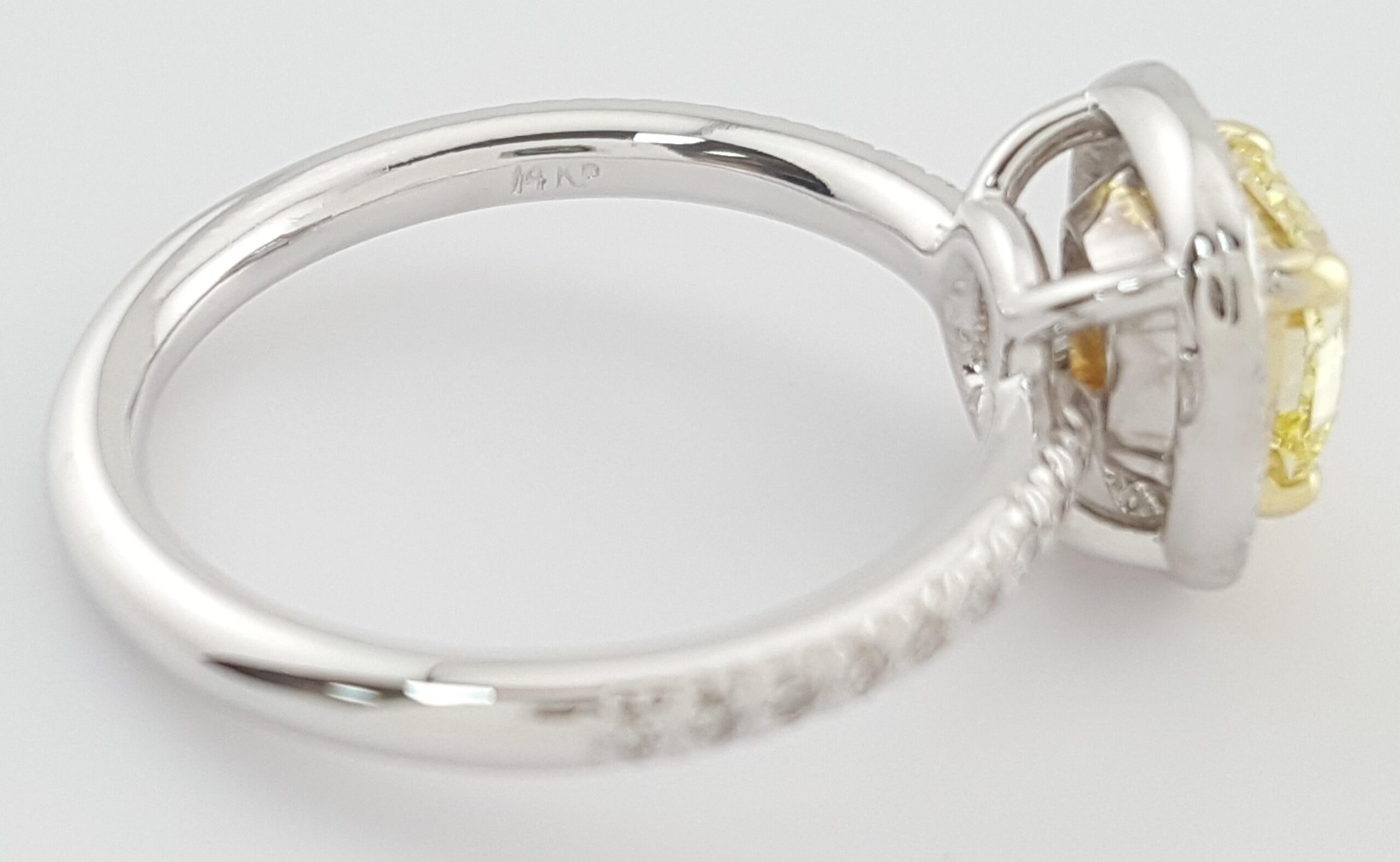 Fancy Intense Yellow Radiant Diamond Halo Engagement Ring 1.27 ct 14k Rtl $12.5K