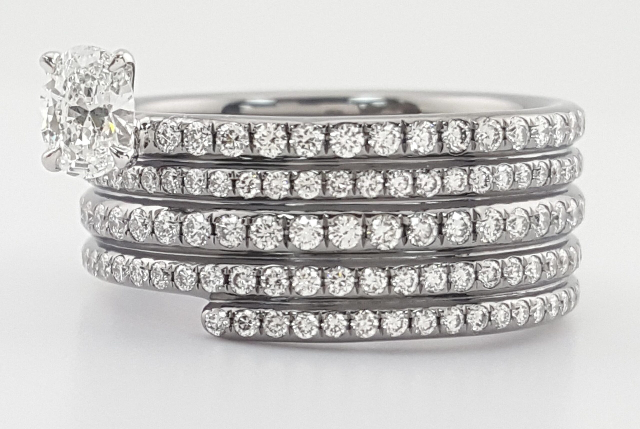 Repossi Blast Oval Diamond Eternity Ring 1.86 ct 18k Black Gold Retail $16,950