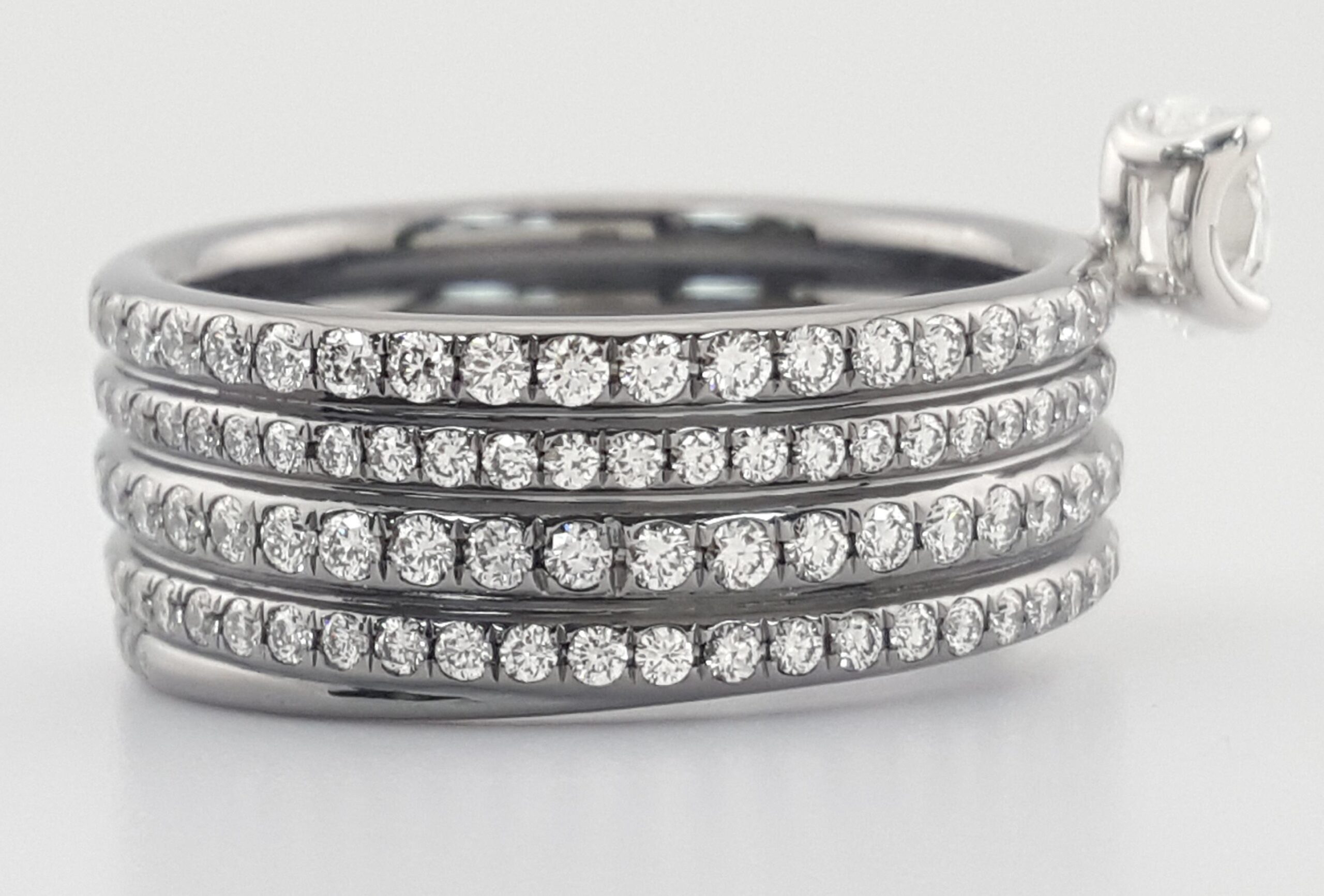 Repossi Blast Oval Diamond Eternity Ring 1.86 ct 18k Black Gold Retail $16,950