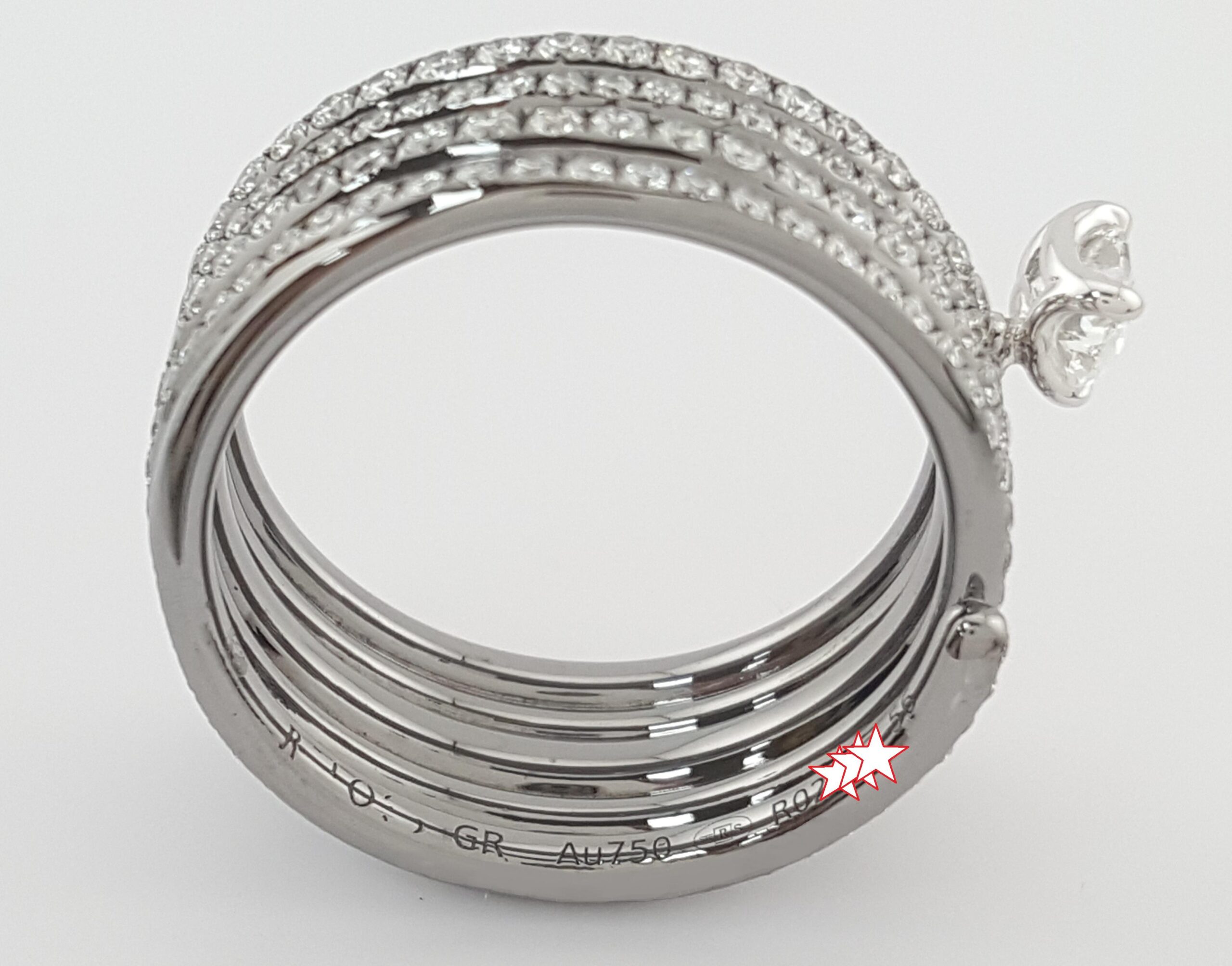 Repossi Blast Oval Diamond Eternity Ring 1.86 ct 18k Black Gold Retail $16,950