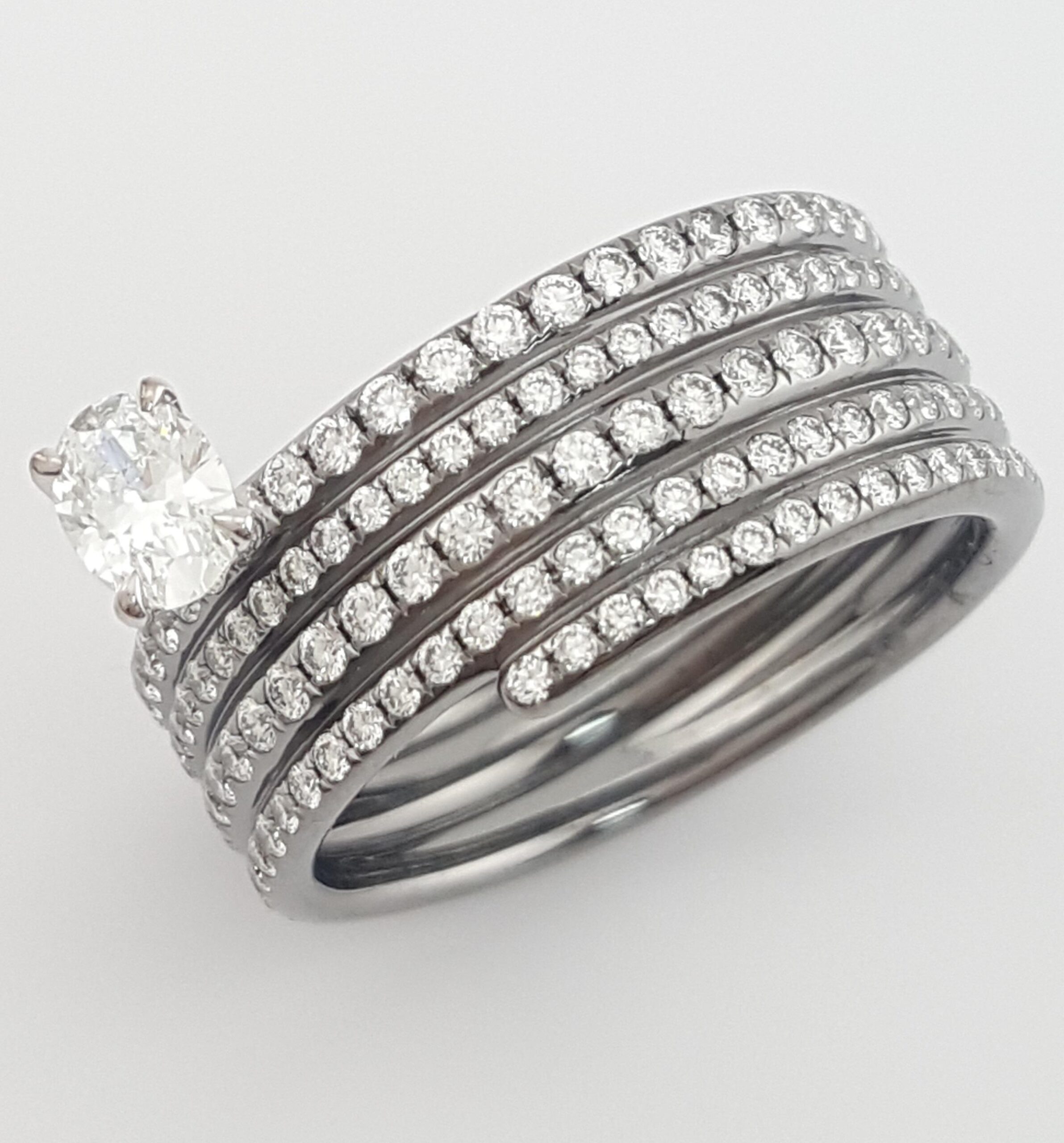 Repossi Blast Oval Diamond Eternity Ring 1.86 ct 18k Black Gold Retail $16,950