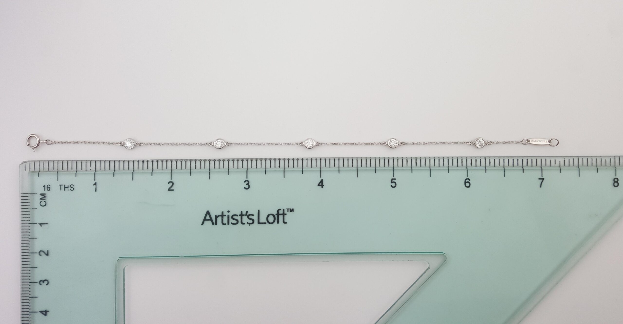 Tiffany & Co. Elsa Peretti Diamond By The Yard Bracelet 0.4 ct Platinum 7" $5700