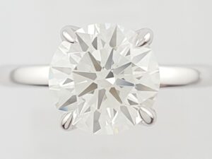 Natural Round Ideal Cut Diamond Solitaire Engagement Ring 2.05 ct 14k White Gold