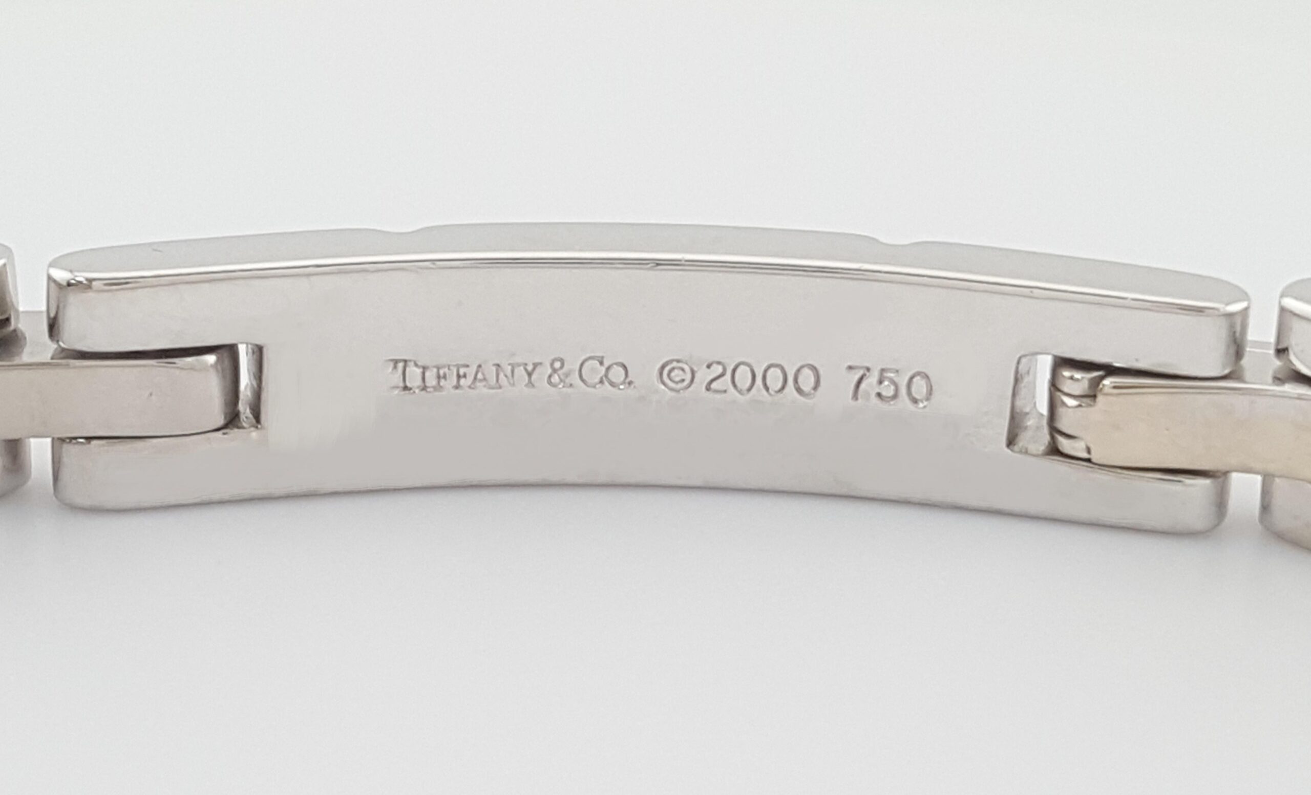 Tiffany & Co. Streamerica 18K White Gold Flat Link Bracelet 48.5 grams 8" 6.5 mm