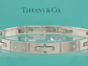 Tiffany & Co. Streamerica 18K White Gold Flat Link Bracelet 48.5 grams 8" 6.5 mm
