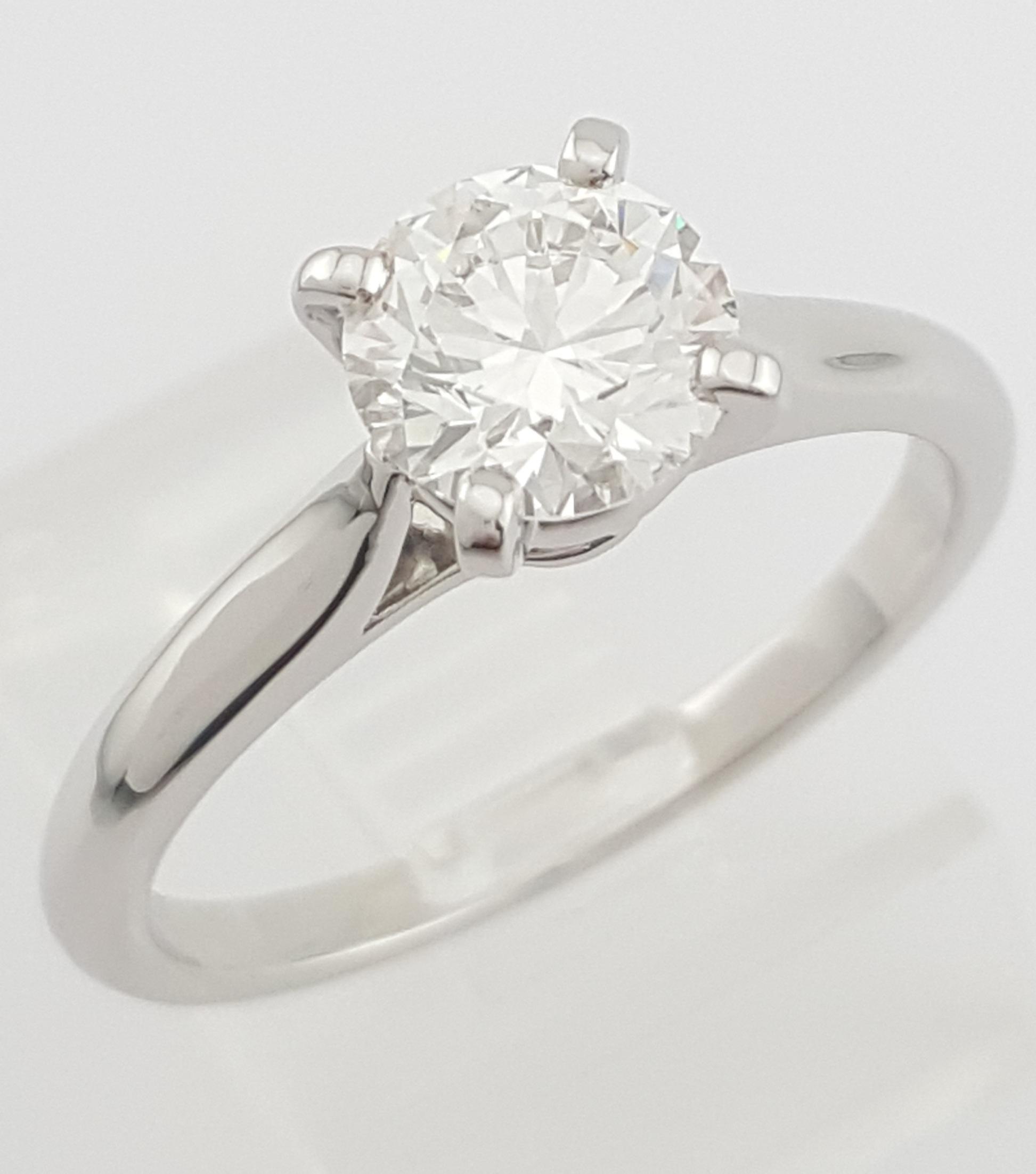 Cartier Solitaire 1895 Round Diamond Engagement Ring 1.13 ct Platinum Rtl $20K