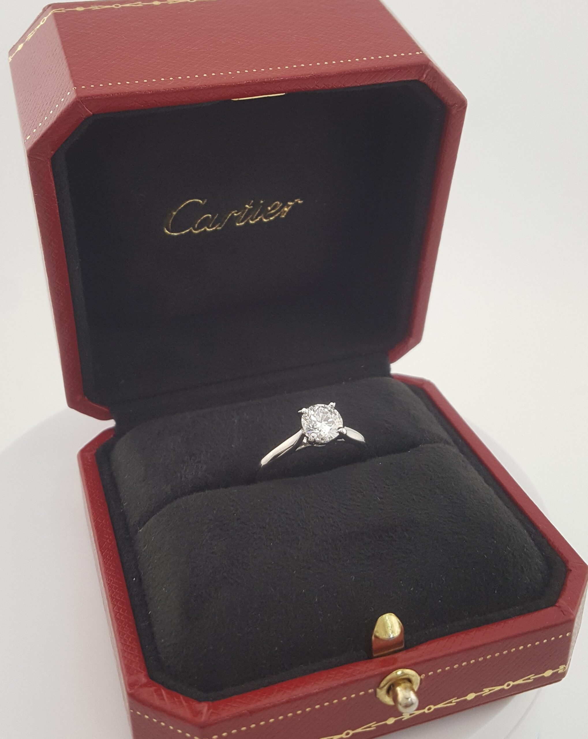 Cartier Solitaire 1895 Round Diamond Engagement Ring 1.13 ct Platinum Rtl $20K