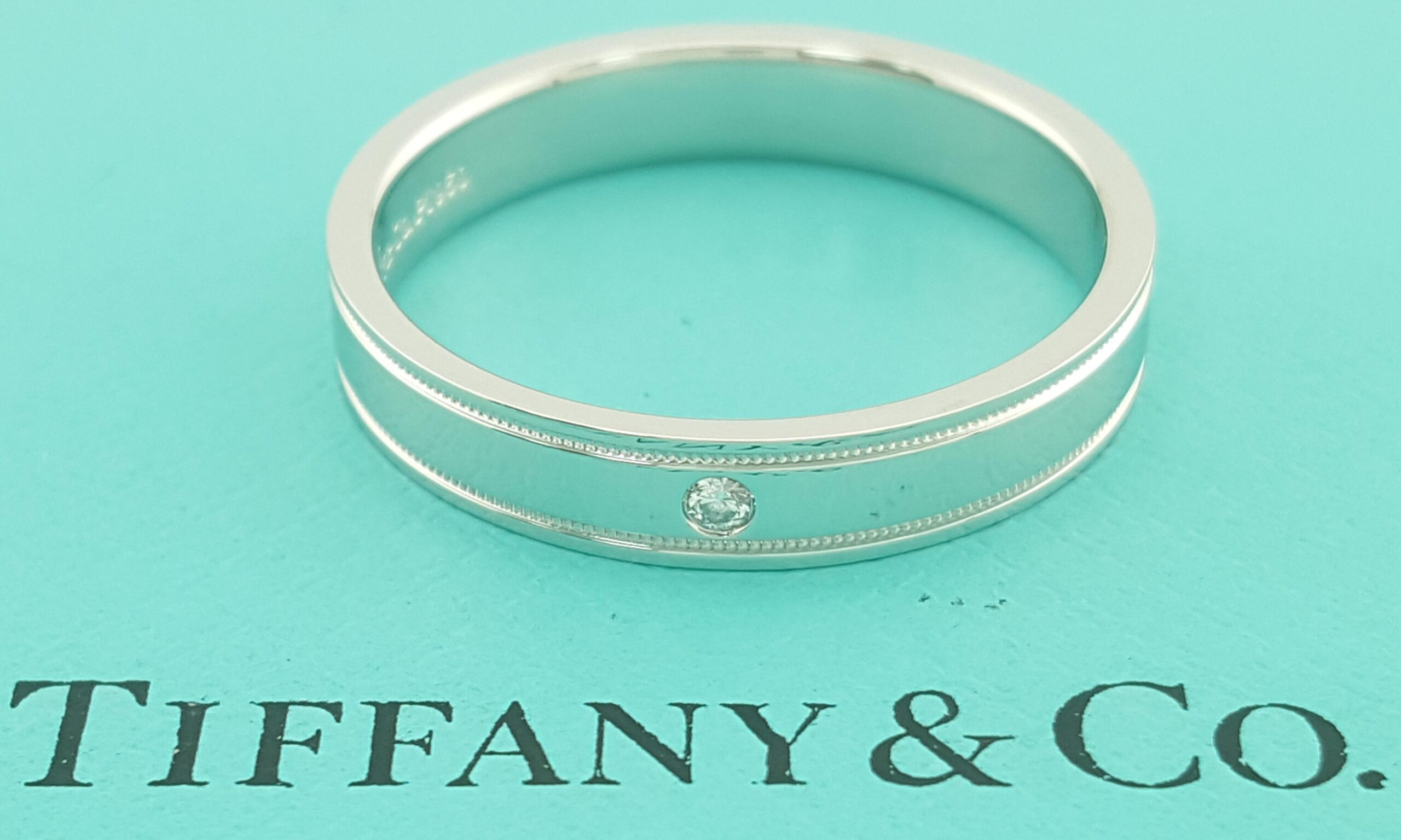 Tiffany & Co Together Diamond Double Migraine Wedding Band Ring Plat Rtl $2,650