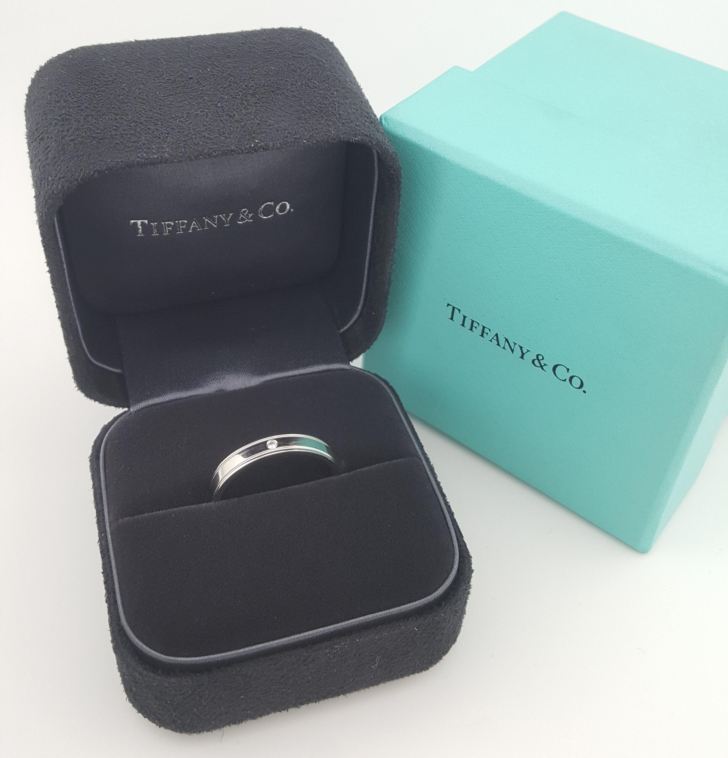 Tiffany & Co Together Diamond Double Migraine Wedding Band Ring Plat Rtl $2,650
