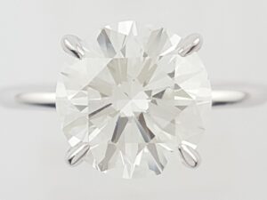 Round Brilliant Diamond Solitaire Engagement Ring 3.02 ct 14k W Gold Rtl $80K