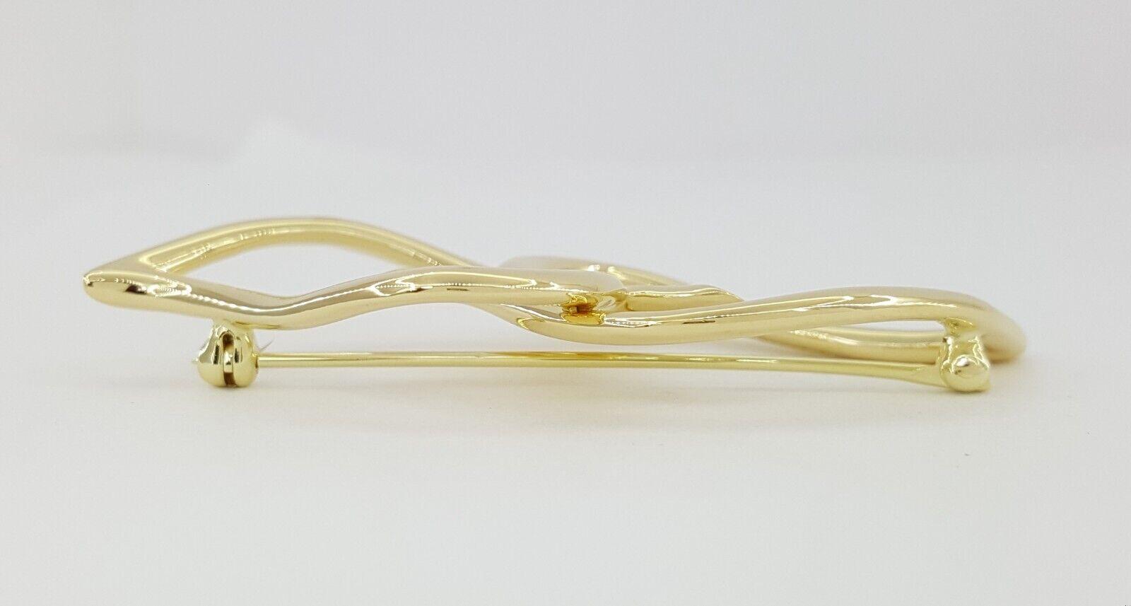 Tiffany & Co Vintage 18K Yellow Gold Double Leaf Heart Brooch Pin 12.6 g 55mm