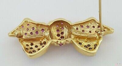 LeVian Le Vian 14K Yellow Gold 0.85 ct Pink Sapphire & Diamond Bow Pin Brooch