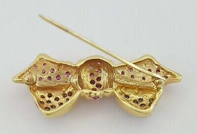 LeVian Le Vian 14K Yellow Gold 0.85 ct Pink Sapphire & Diamond Bow Pin Brooch
