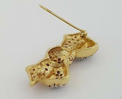 LeVian Le Vian 14K Yellow Gold 0.85 ct Pink Sapphire & Diamond Bow Pin Brooch