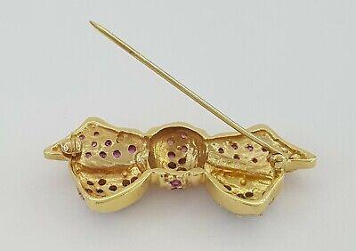 LeVian Le Vian 14K Yellow Gold 0.85 ct Pink Sapphire & Diamond Bow Pin Brooch