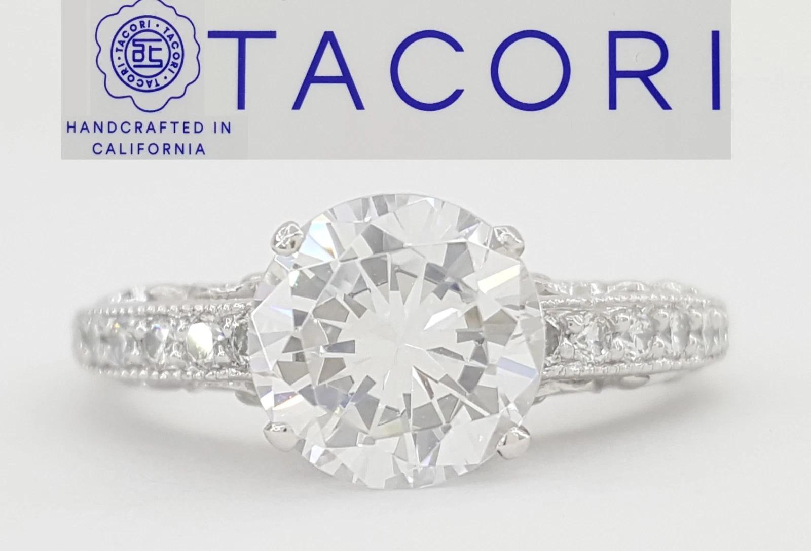 Tacori Platinum Semi-Mount Diamond Solitaire Engagement Ring 0.25 ct Rtl $4,870