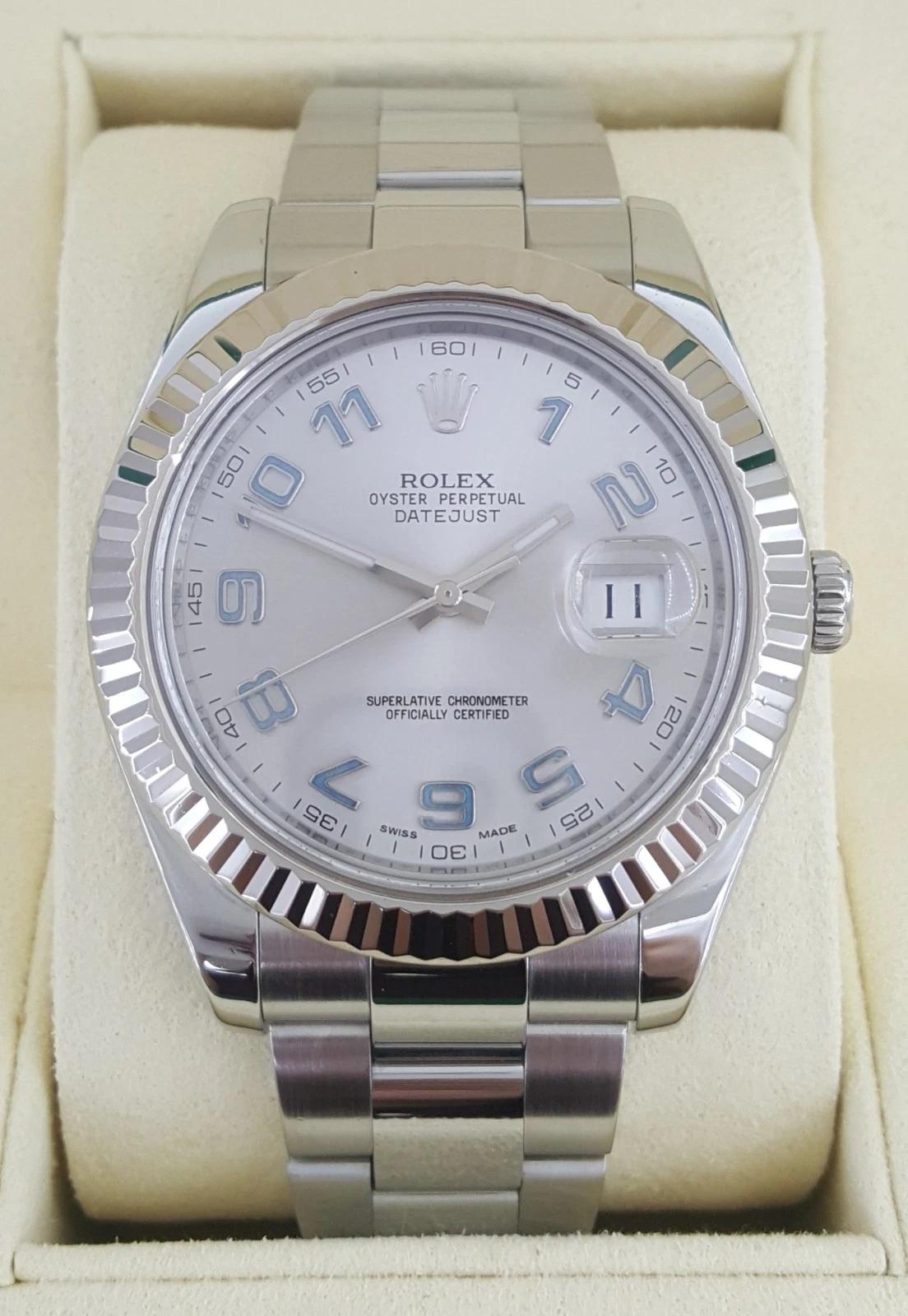Rolex DateJust II 116334 41 mm Oyster SS & 18K White Gold W/ Box & Card