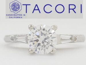 Tacori Round Semi-Mount Three Stone 0.17 ct Plat & 18k Engagement Ring Rt $3,410