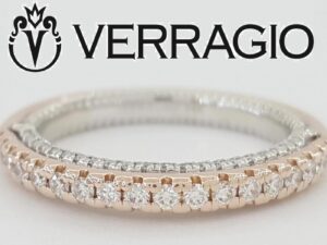 Verragio Couture Diamonds Wedding Band 14k Rose & White Gold 0.4 ct Retail 4.4k