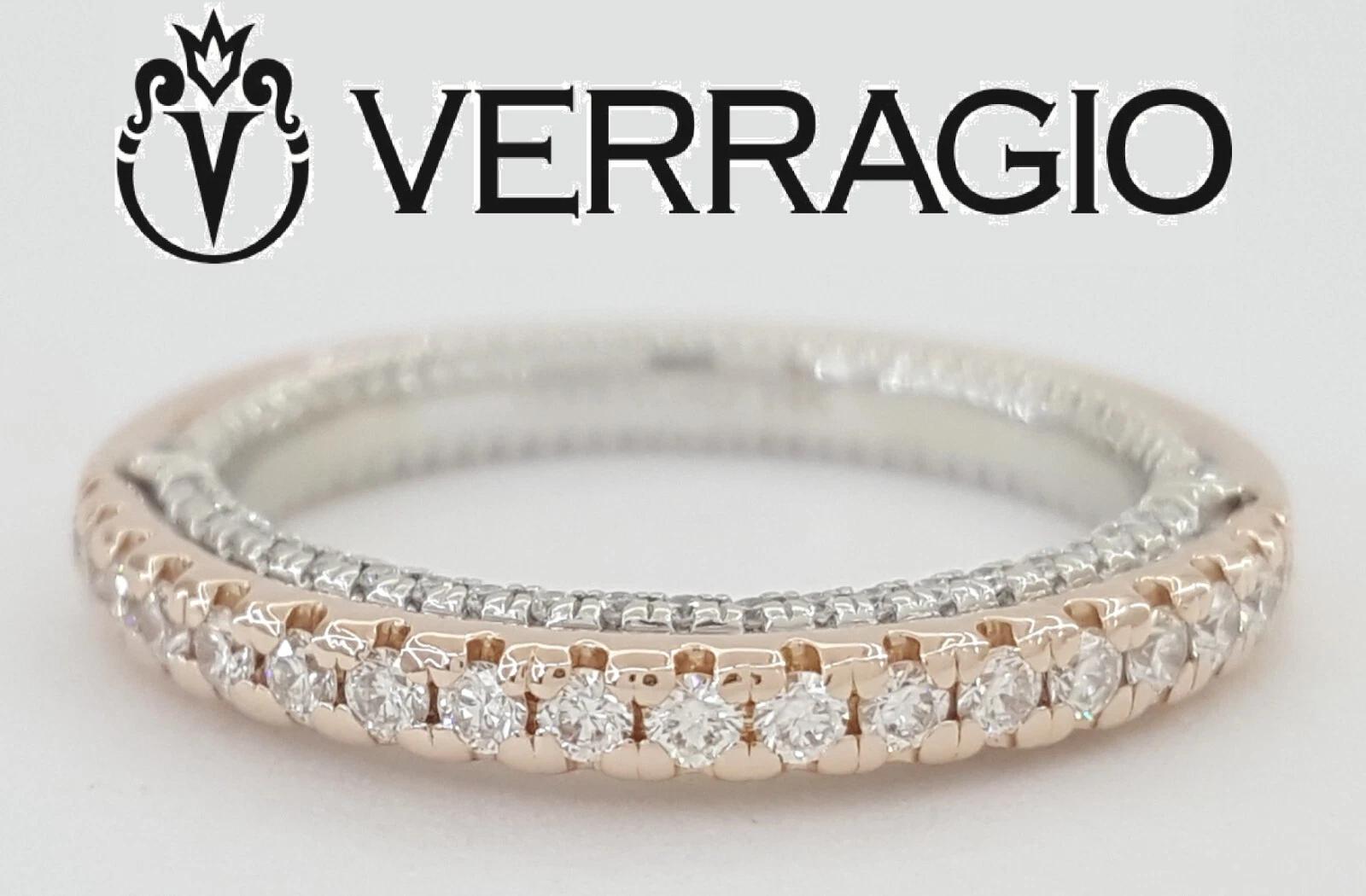 Verragio Couture Diamonds Wedding Band 14k Rose & White Gold 0.4 ct Retail 4.4k