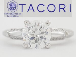 Tacori Three 3-Stone Round Semi-Mount Engagement Ring 0.24 ct Platinum Rtl 5,120